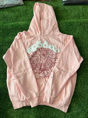 Sp5der Worldwide OG Pink Web Hoodie